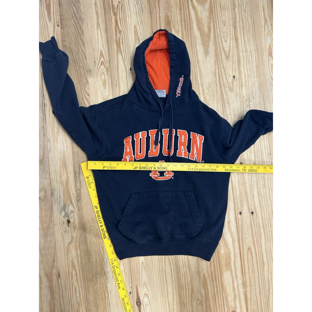 Stadium Hoodie Sweatshirt Auburn University Navy Blue Orange Size S