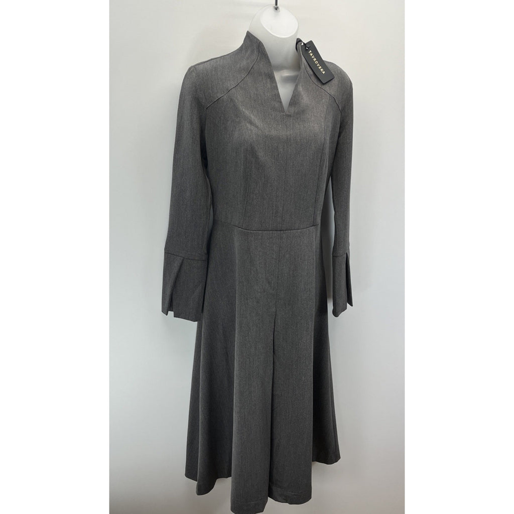 Tavrovska Gray High Neck Midi Pencil Dress Size 38 US 4
