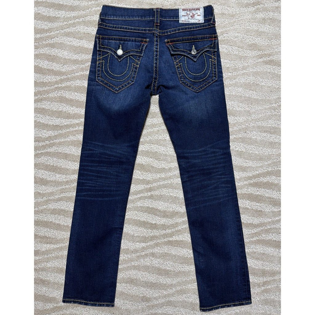 True Religion World Tour 32x32 Ultra Indigo Slim Flap Big T Mens Jeans Excellent