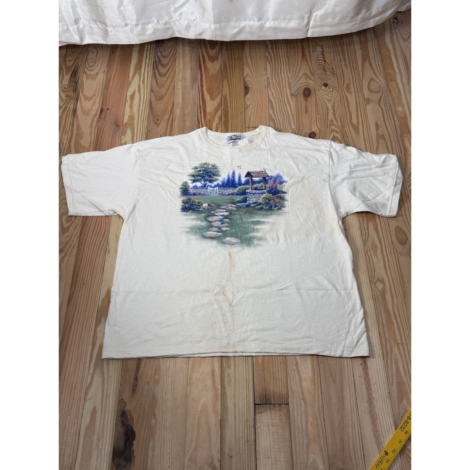 Day Breeze Women's Short Sleeve Cottage Scene Graphics T-shirt Sz 2X made In USA