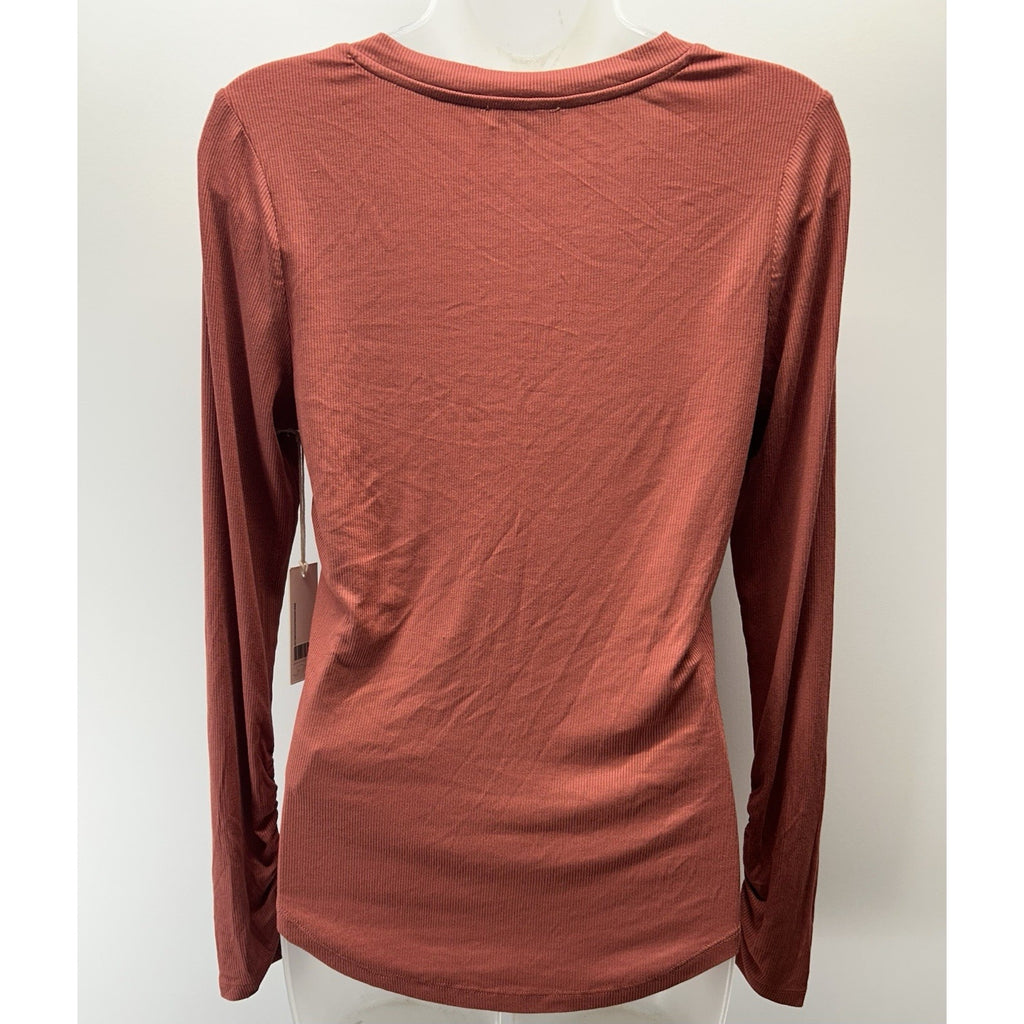 Another Love Mauve Long Sleeve V-Neck T-Shirt Small New With Tags.