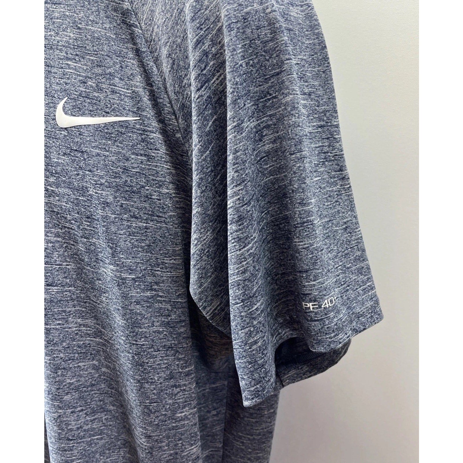 Nike Swim Blue Heather Short Sleeve UPF 40+ Shirt Men’s Size XL