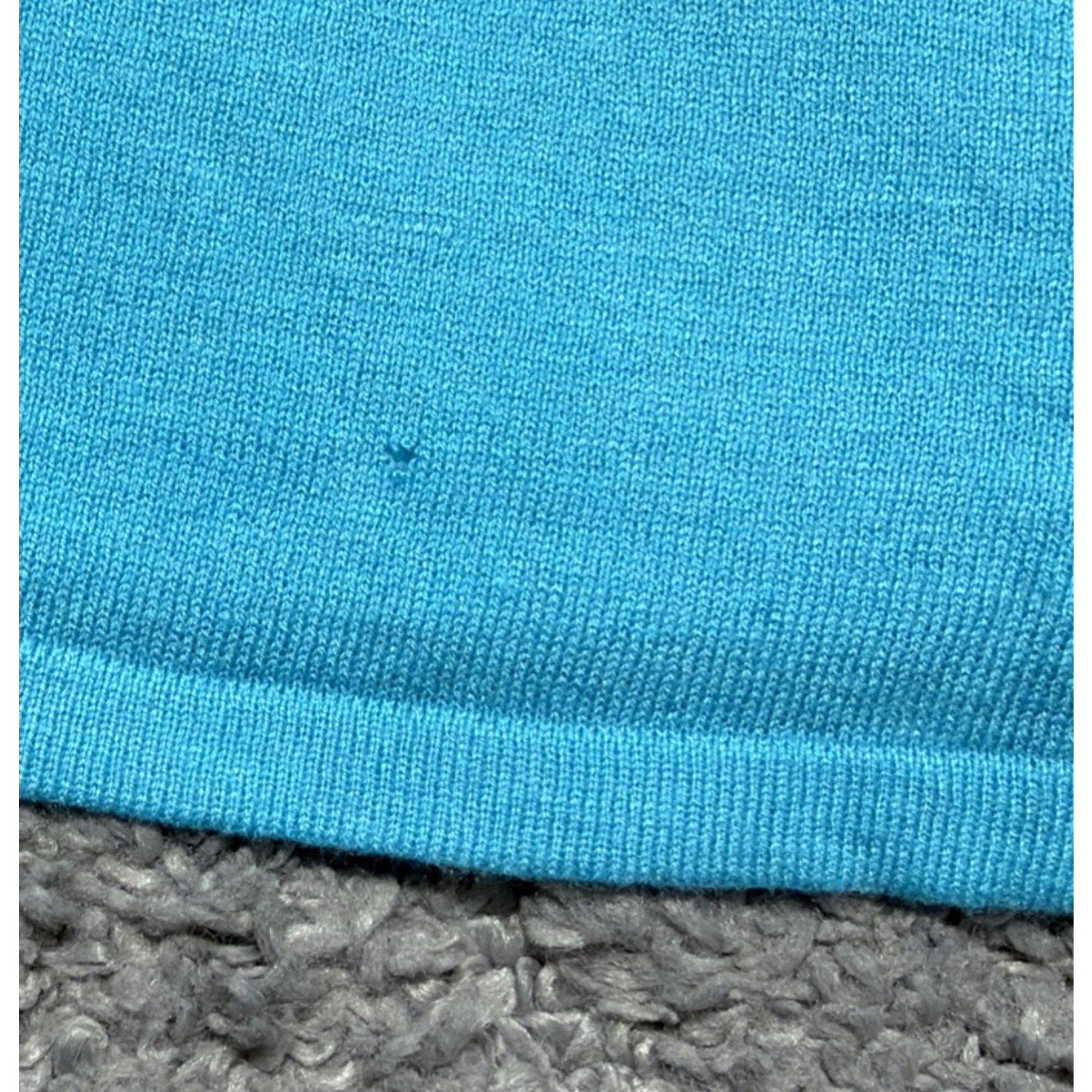 New Ann Taylor Loft Wool Blend Button Back Top Womens Small Blue 3/4 Sleeve