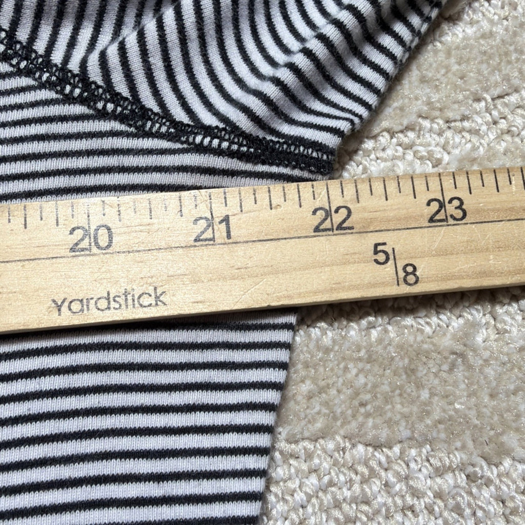 Lauren Jeans Co Ralph Lauren Womens L Measured Black White Stripe Nautical Top