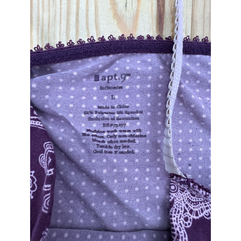 Apt. 9 Intimates Purple Polka Dot Chemise Nightgown Womens Large