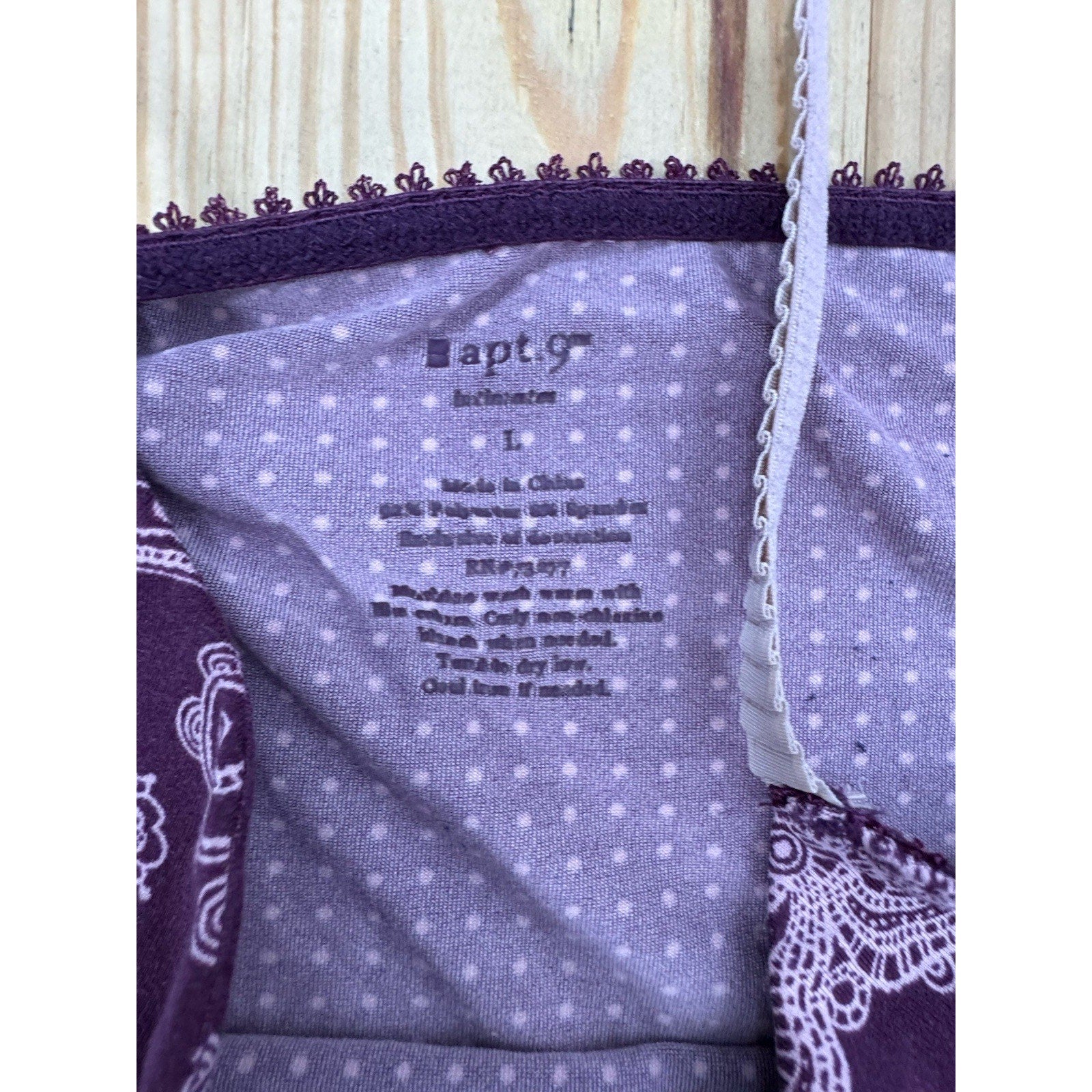 Apt. 9 Intimates Purple Polka Dot Chemise Nightgown Womens Large