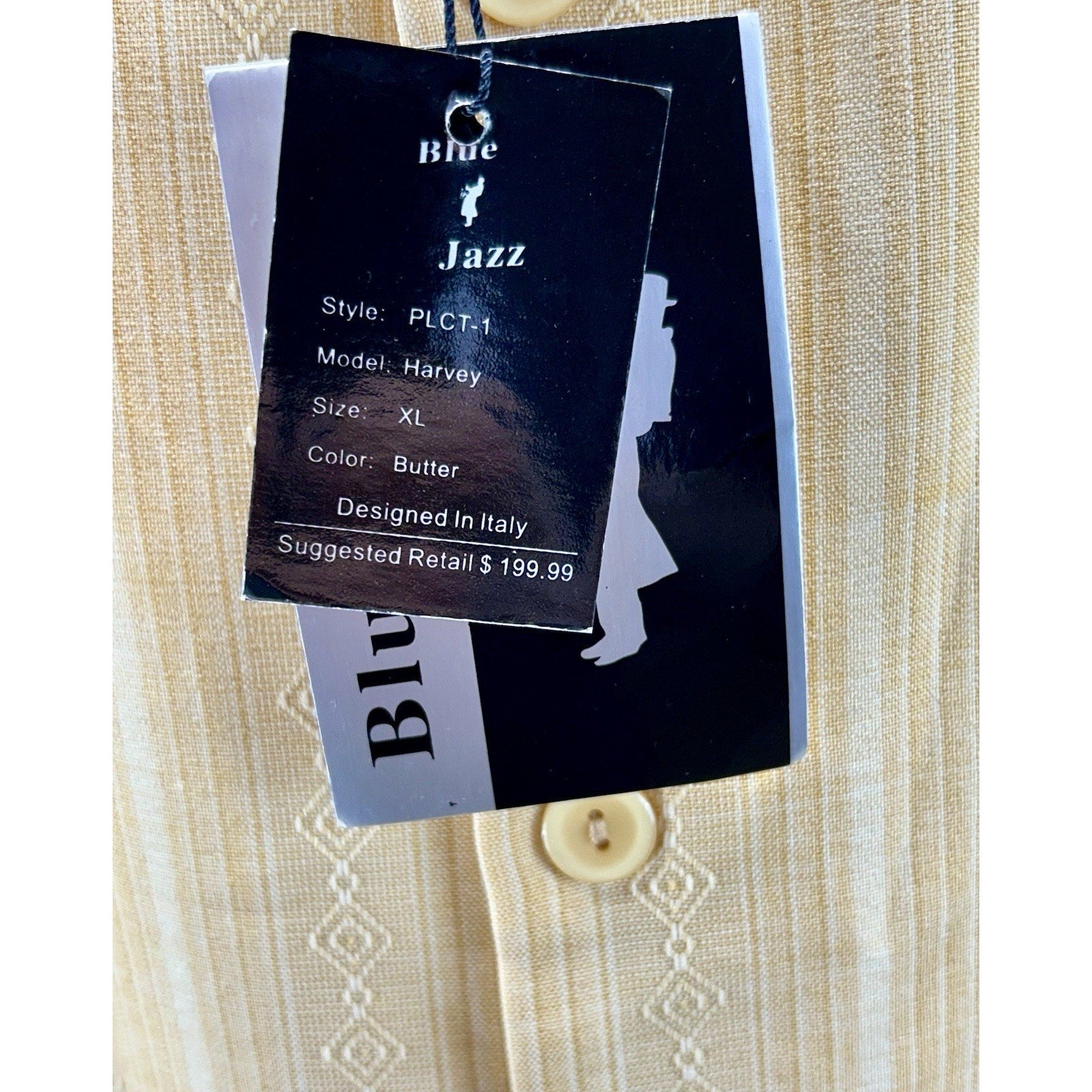 BLUE JAZZ Italy Men Short Sleeve ButterColor Button Front Camp Shirt XL NEW TAG