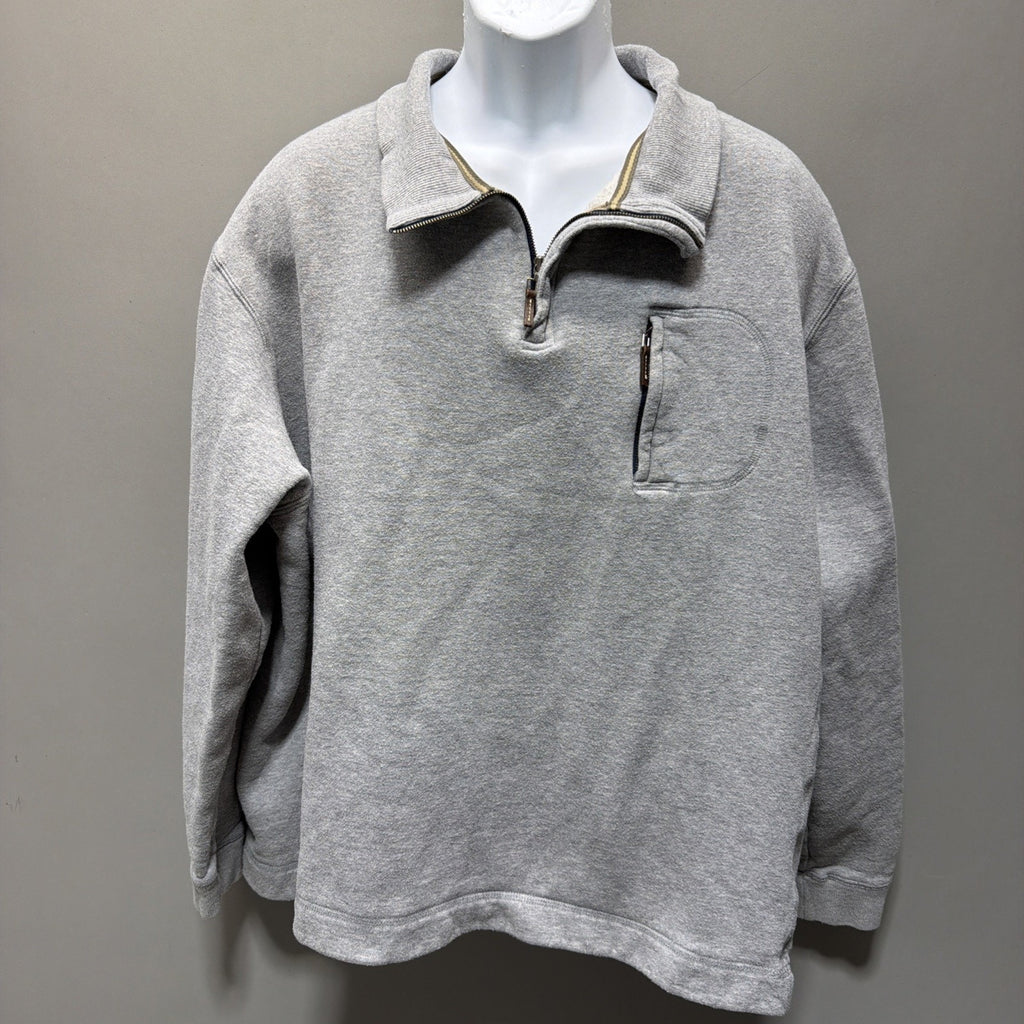 Bills Khakis Amercian Design Fleece Sweater Gray 1/4 Zip Pocket XXL