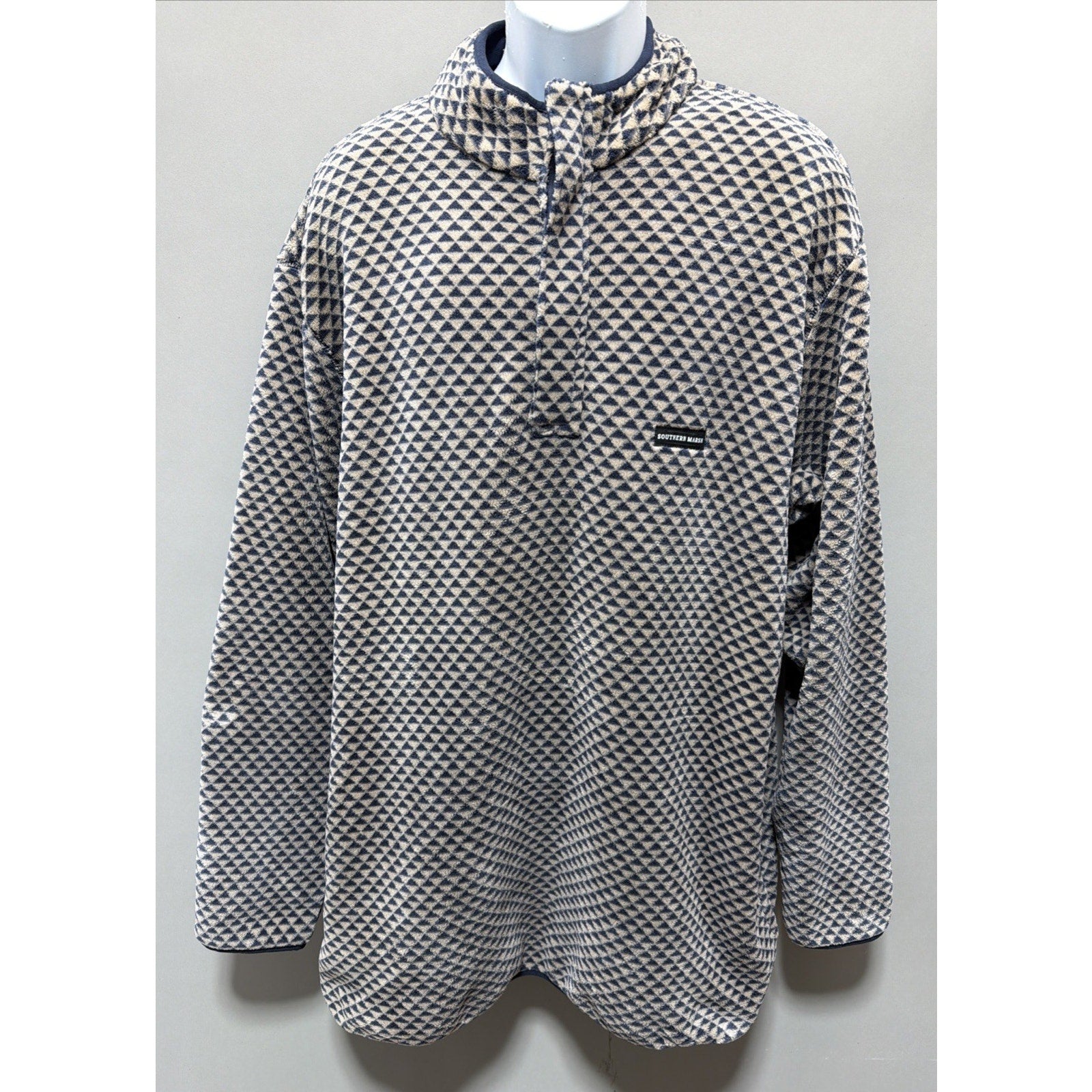 Southern Marsh Men’s XLT Arapaho Fleece 1/4 Zip Pullover Biege Blue