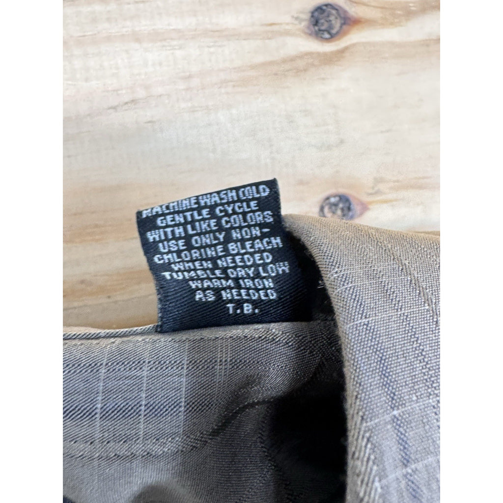 PIERRE CARDIN Long Sleeve Button Down Patterned Shirt Green Plaid Size XL