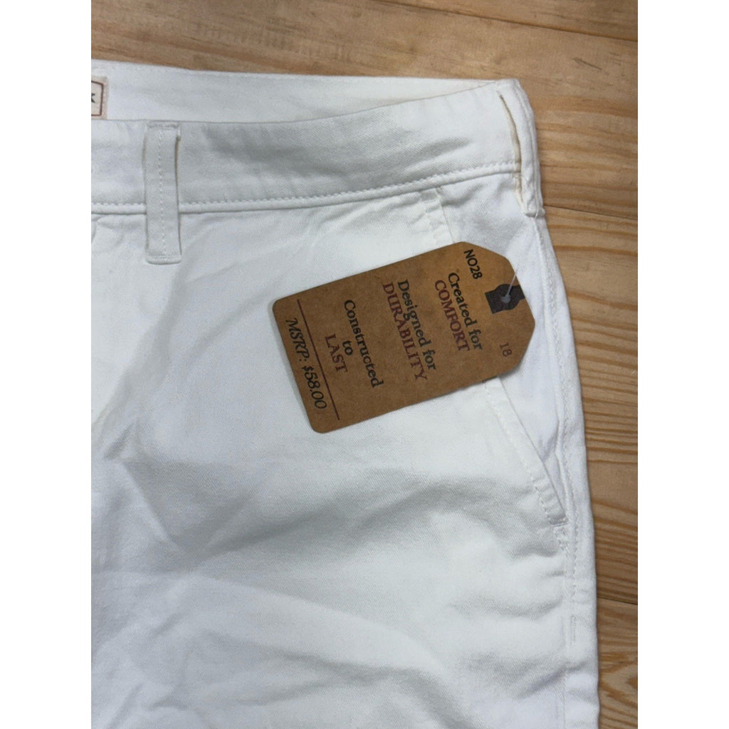 Redwood Creek Shorts Men's Size 34 Ivory 100% Cotton Slash Pockets Flat Front