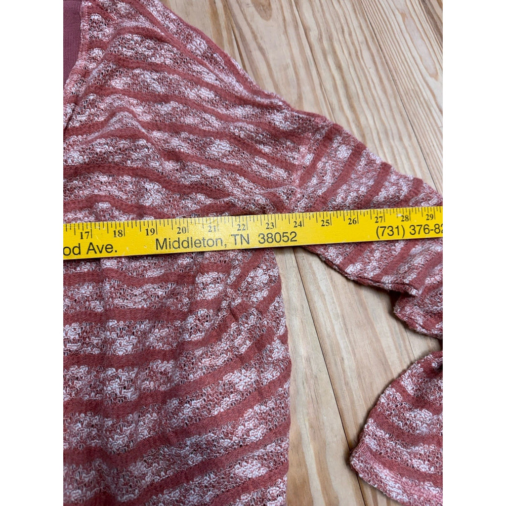 NWT Umgee USA Striped Dusty Rose Cardigan Sweater relaxed Size Medium