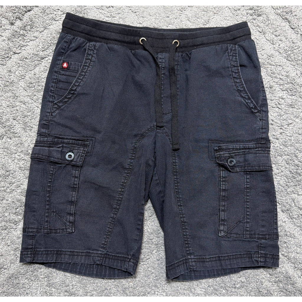 Airwalk Y2K Black Drawstring Cargo Shorts Skate Surf Size Small 30x10