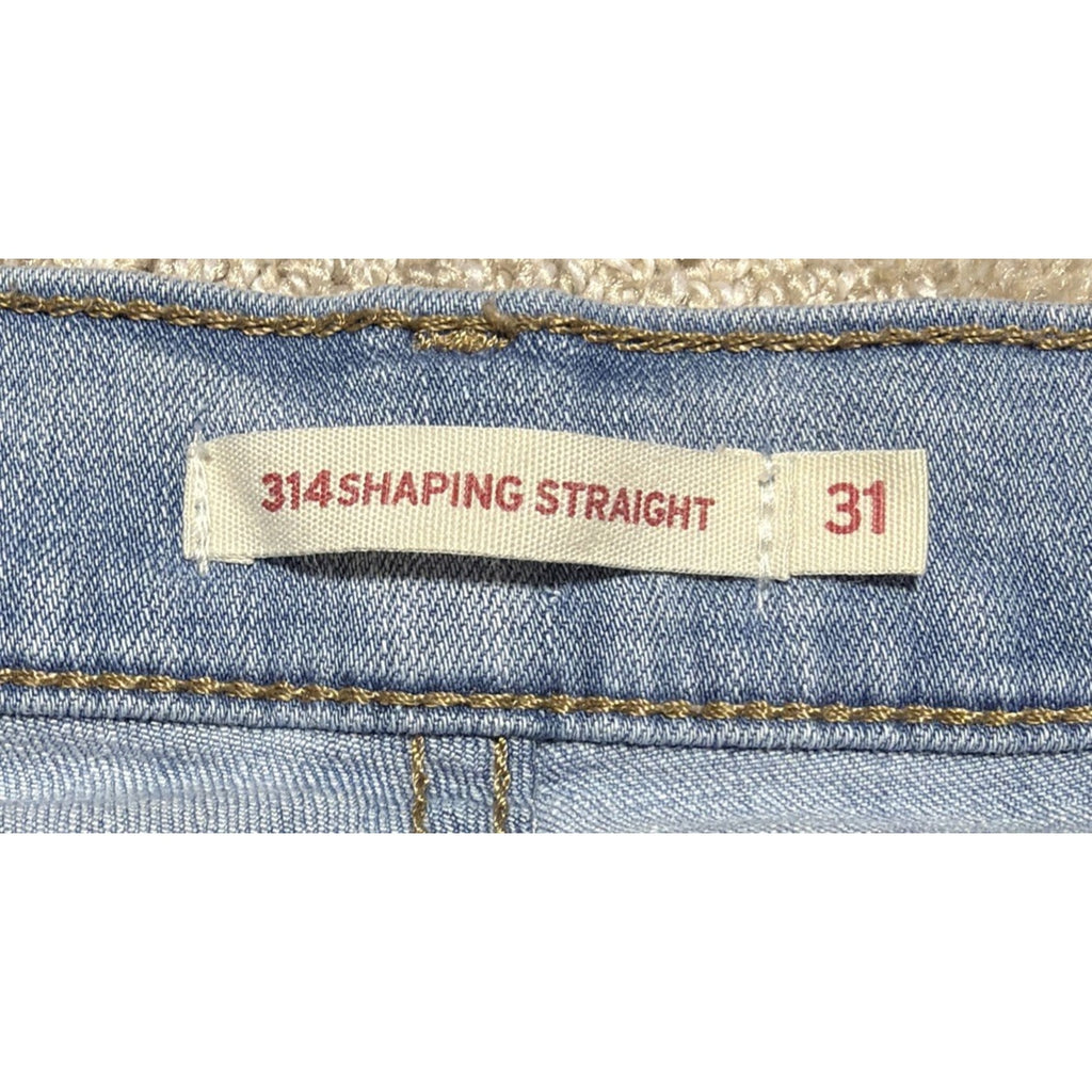 Levi's 314 Shaping Straight Jeans Womens 31 Blue Denim Stretch Light Wash Excell