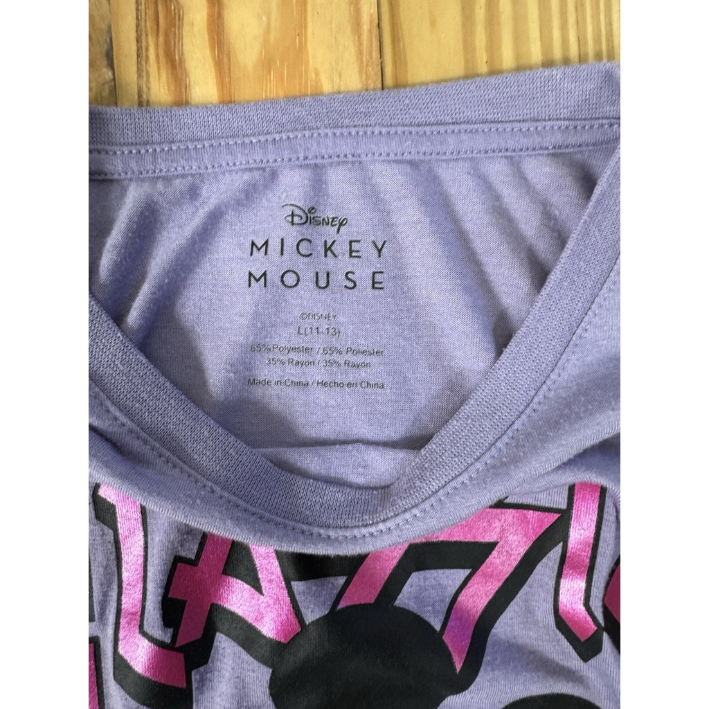 Mickey Mouse Juniors Graphic Print T-Shirt Size Large 11/13
