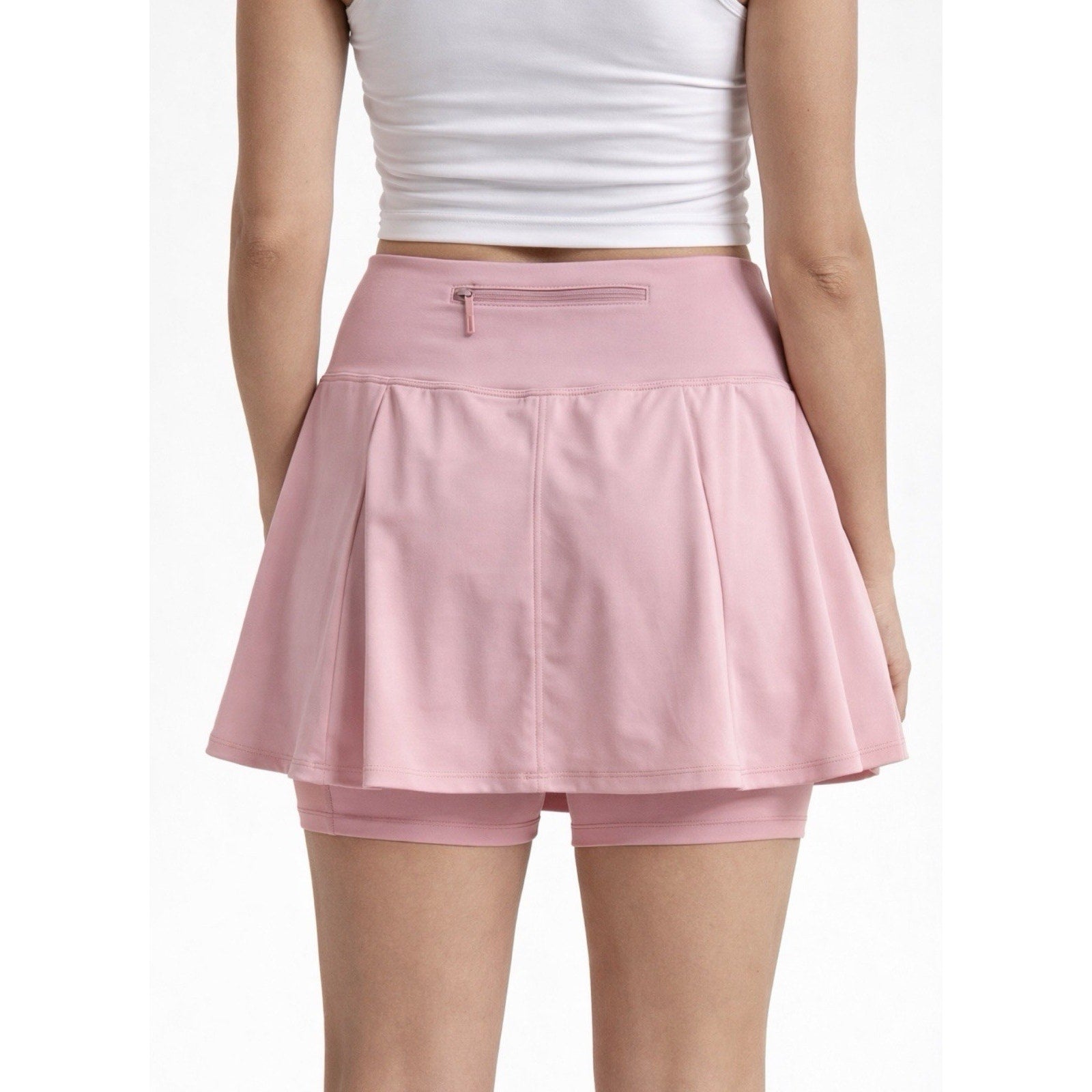 Women Pink Tennis Skort Athletic Golf Skirt Built In Shorts Pocket Size 10 New