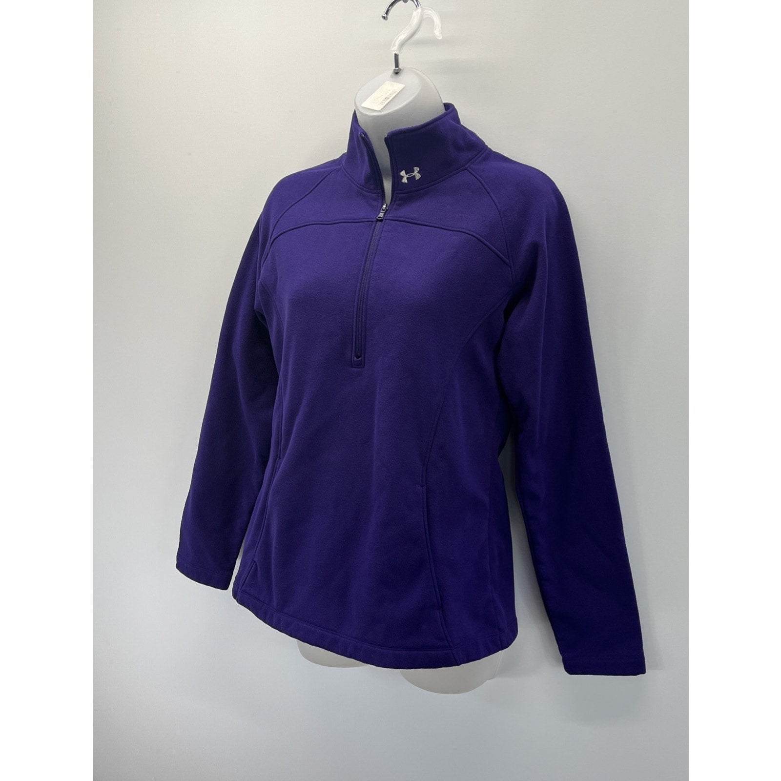 Under Armour Tech Womens Small Loose Purple 1/2 Zip Mock Neck Sweatshirt