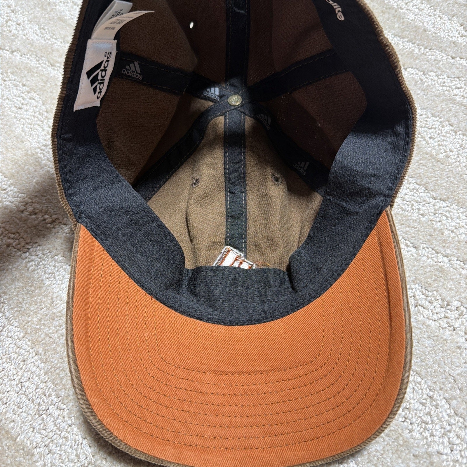 Adidas Hat Cap Strap Back Adult One Size Brown Corduroy Climalite 2015