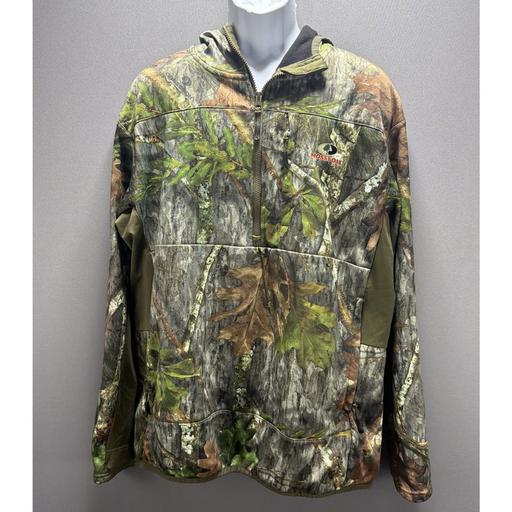 Mens Mossy Oak Obsession 1/4 Zip Hoodie Hunting Fishing Camping Size XL NWOT