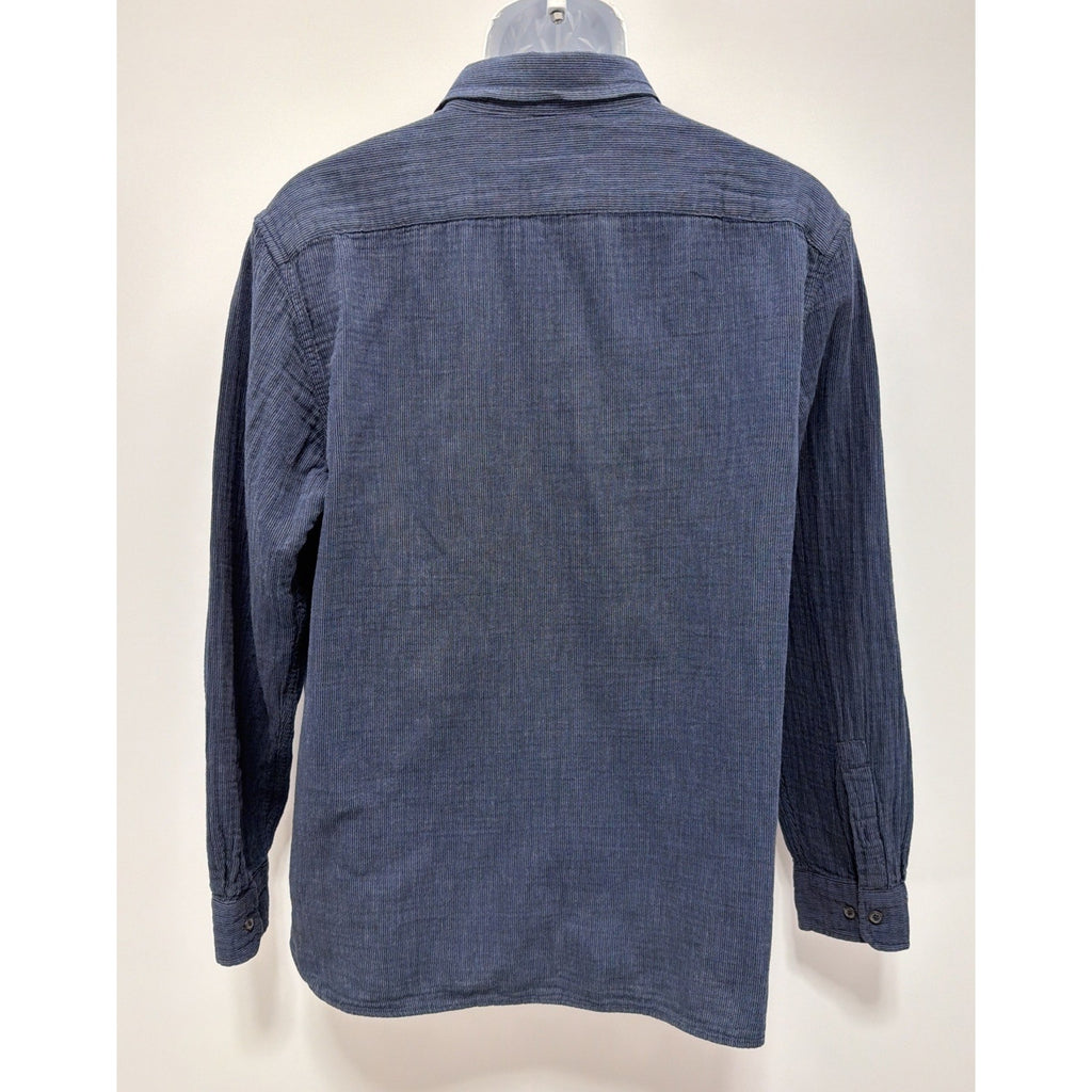 Banana Republic Shirt Men Large Blue Button Down Standard Fit Knit Preppy