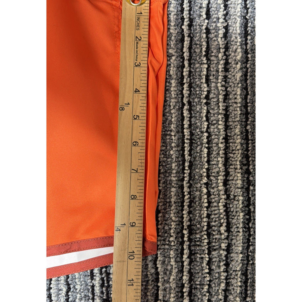 Men's Lands End Orange Striped Print Swim Trunks Shorts NWOT Size L 36-38