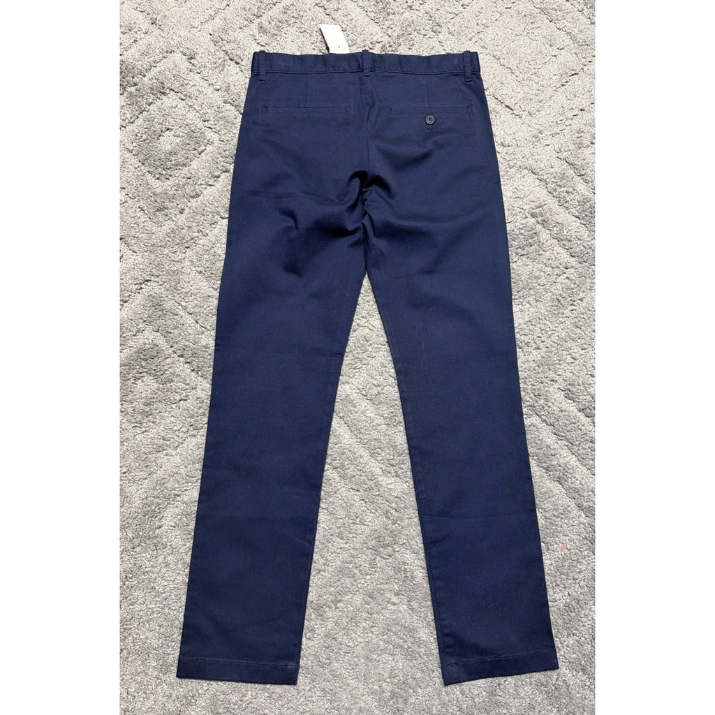 J Crew Crewcuts Youth 14 NEW Navy Blue Slim Chino Pants Button Front 29x28.5