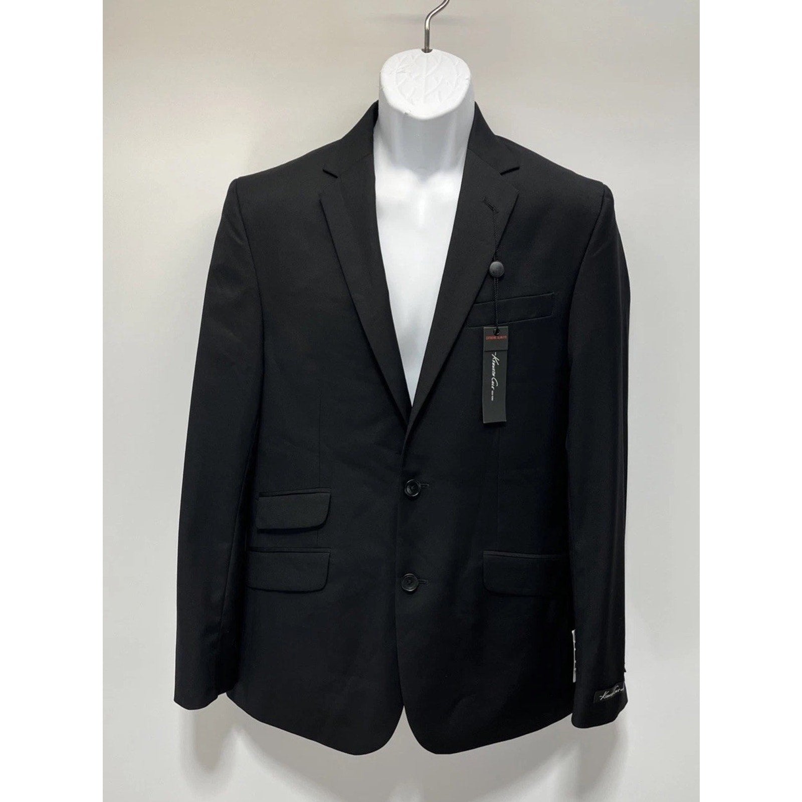 Kenneth Cole Gray Extreme Slim Fit Wool Blend Blazer | Size 38 Regular Black NWT