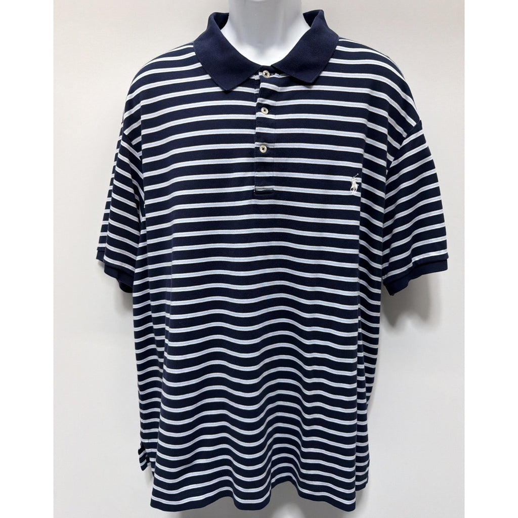 Polo Ralph Lauren Polo shirt men size 3XB blue striped short sleeve Casual