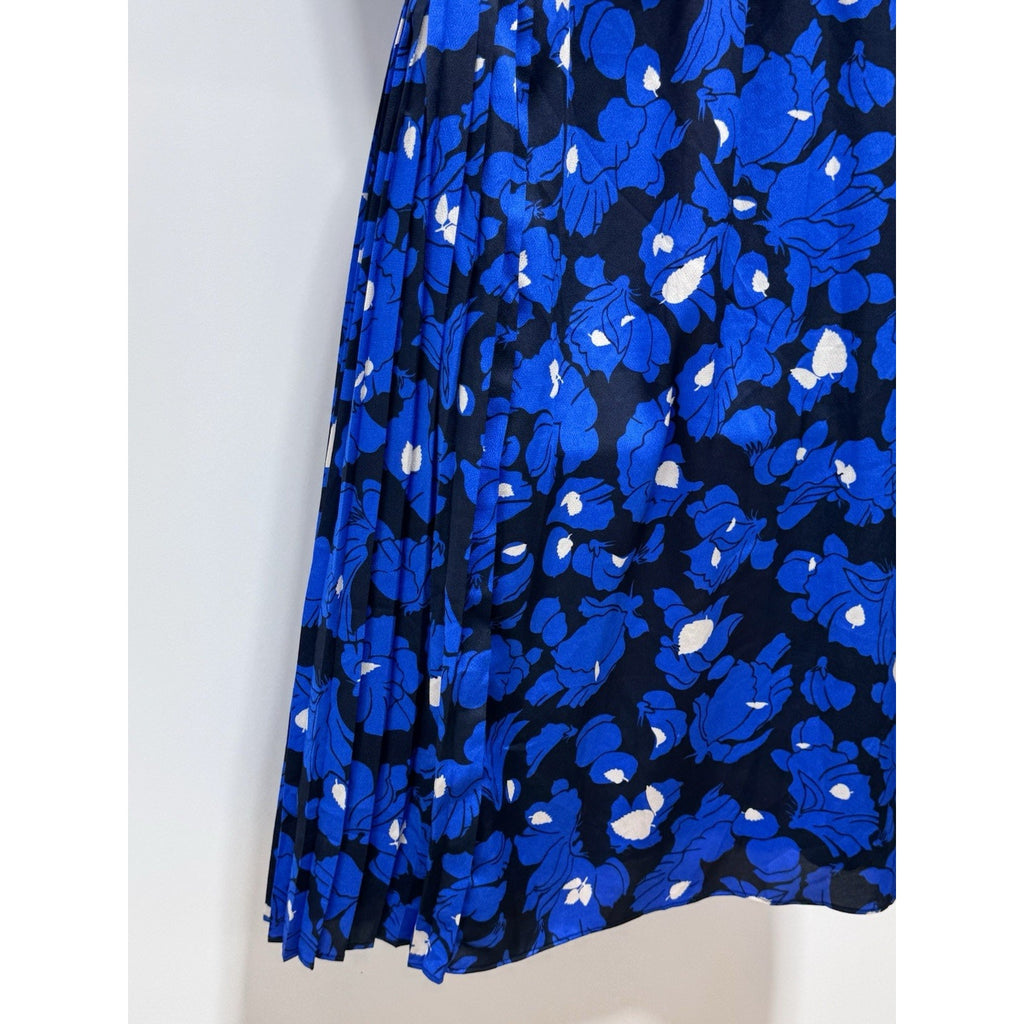 Banana Republic Women’s Wrap Blue White Floral Short Sleeve Dress Size Medium