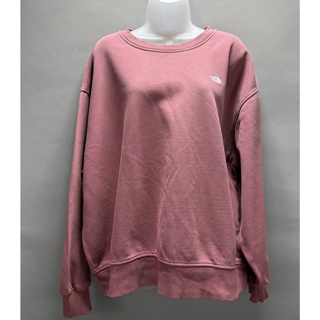 The North Face Womens City Oversized Crew Fleece Sweatshirt Wild Ginger L