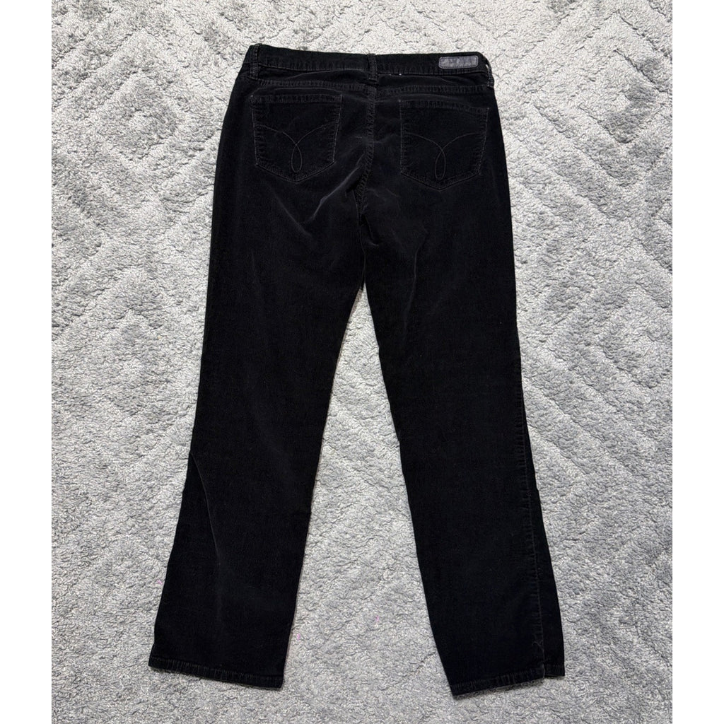 Calvin Klein Womens Corduroy Dress Pants Black Size 10 Straight Leg Trousers