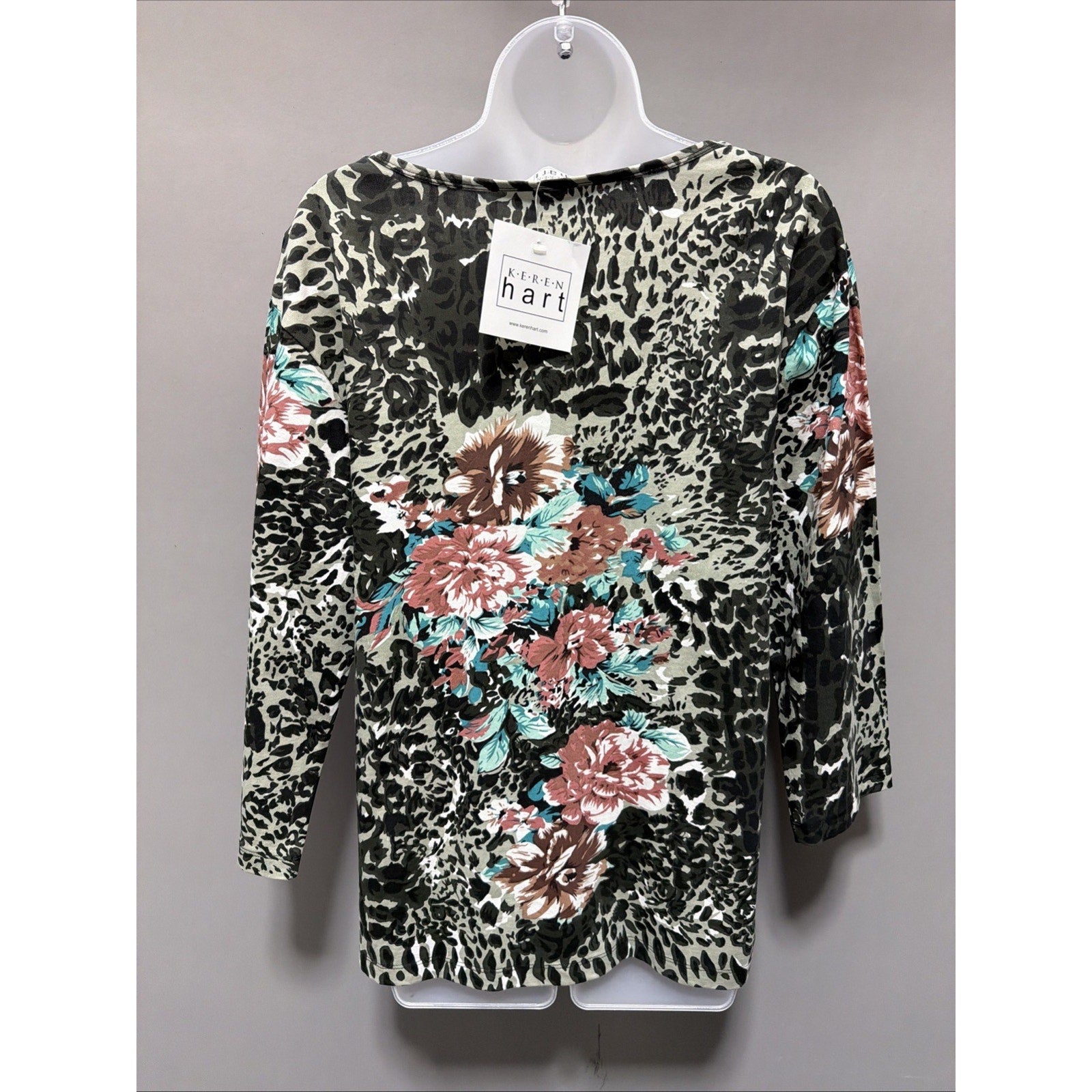 Vintage Keren Hart Womens Blouse Top L Multicolor Southwestern Art Studded New