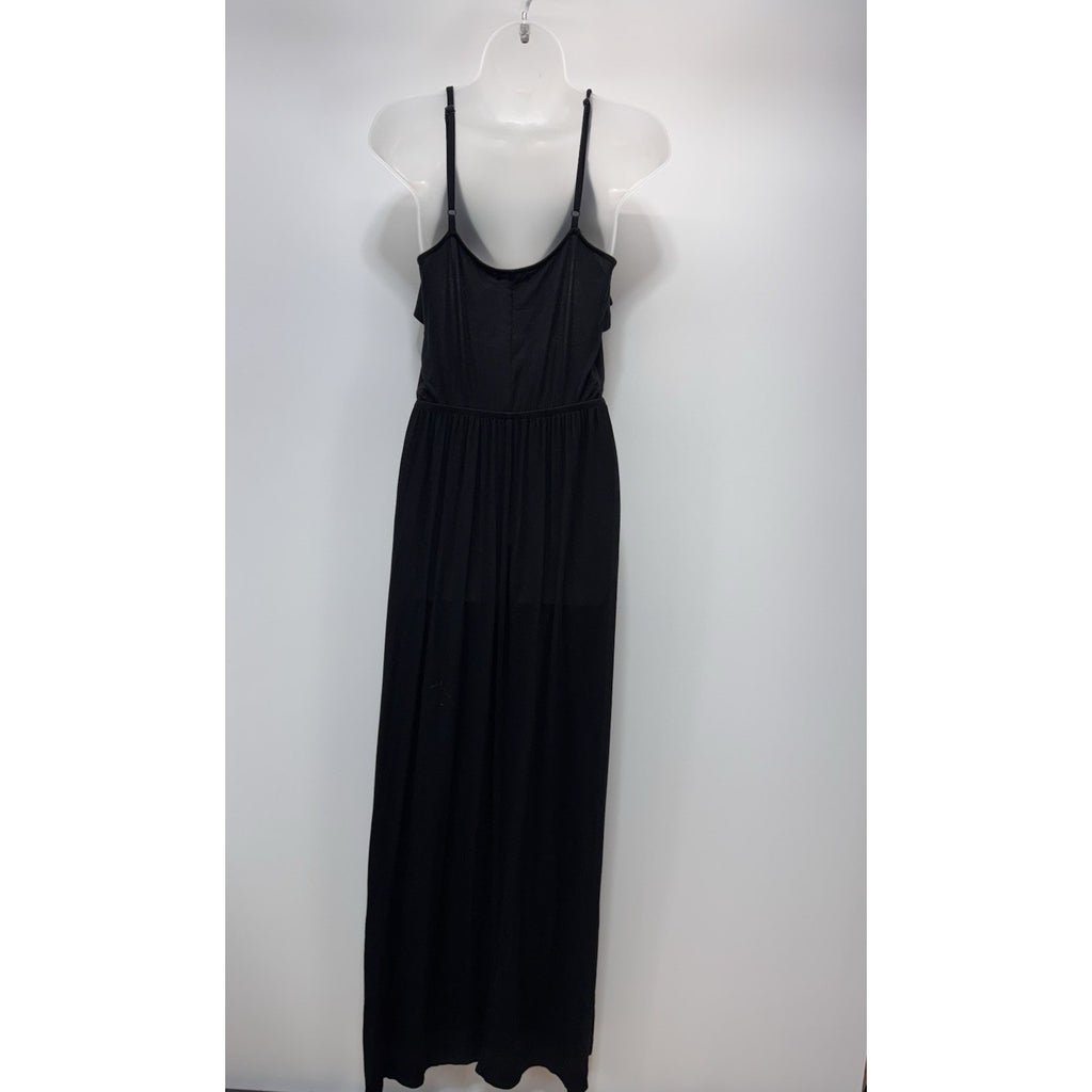 Express Black Spaghetti Strap Ruffled Top Maxi Dress Women’s Size Small