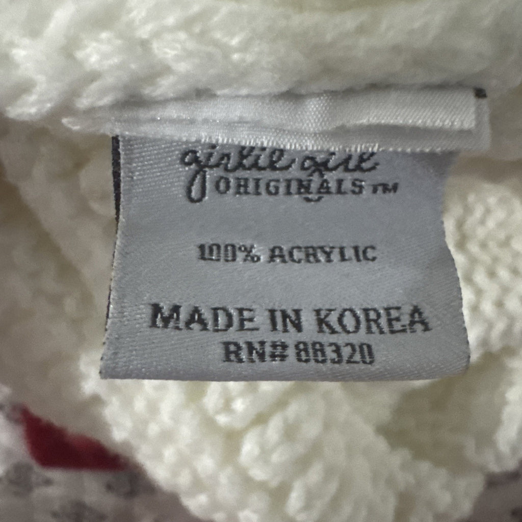C.C Kids Girls Ivory Cable Knit Beanie Pink E Monogram Winter Hat One Size