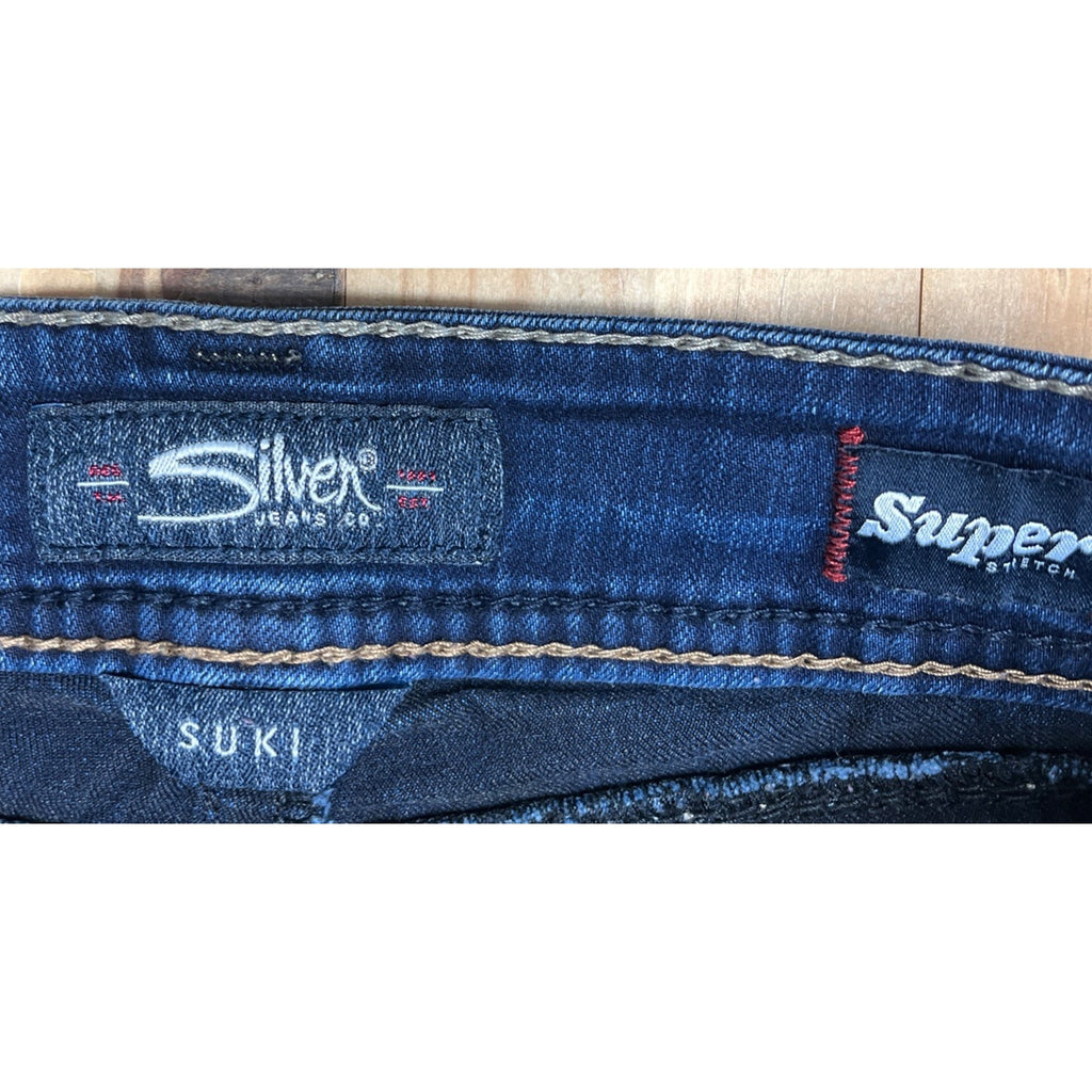 Silver Jeans Suki Mid Rise Slim Skinny size 25x29 Ankle Dark Stretch