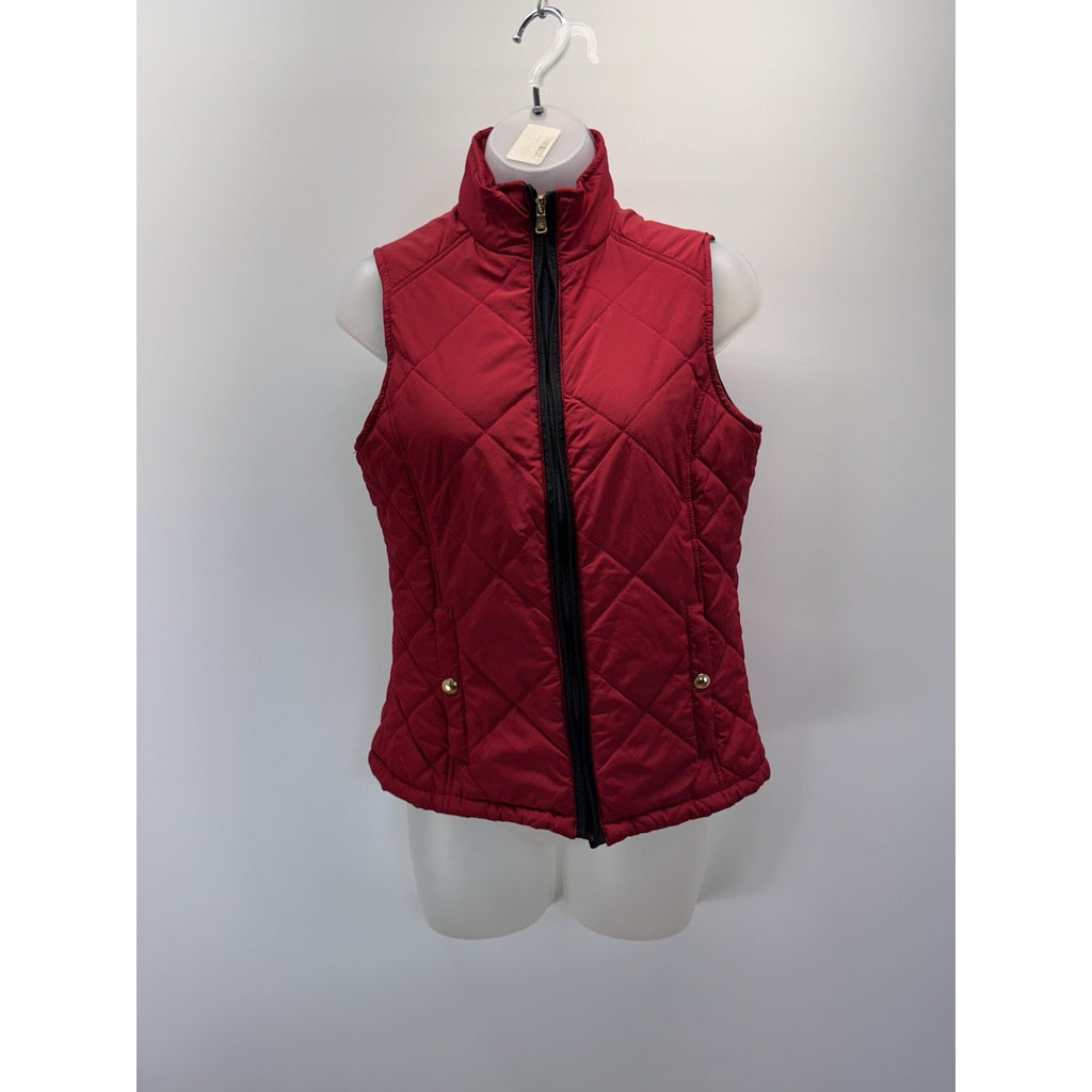 LAUREN RALPH LAUREN Pink Fuchsia Quilted Puffer Vest Ski Jacket Pockets X-Small