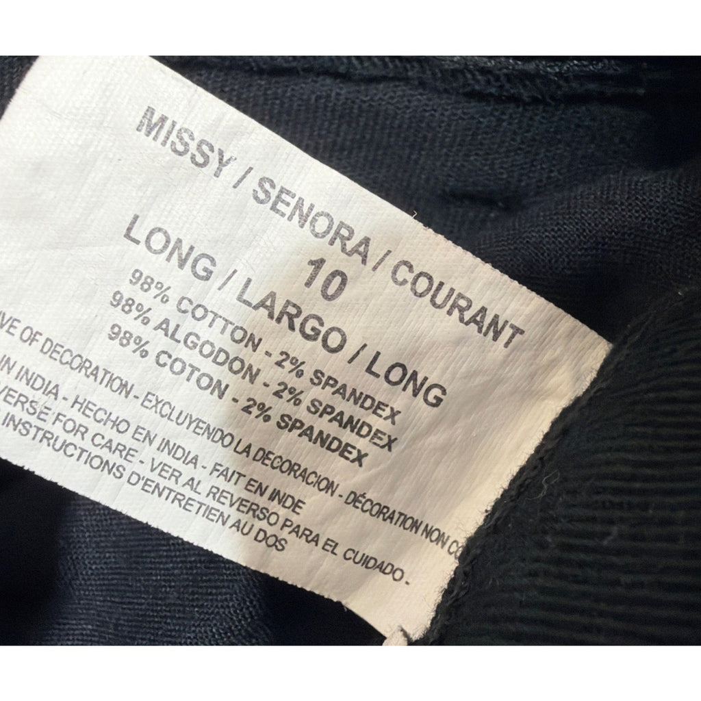 Gloria Vanderbilt Amanda Classic Rise Tapered Jeans Womens Size 10L Black Denim