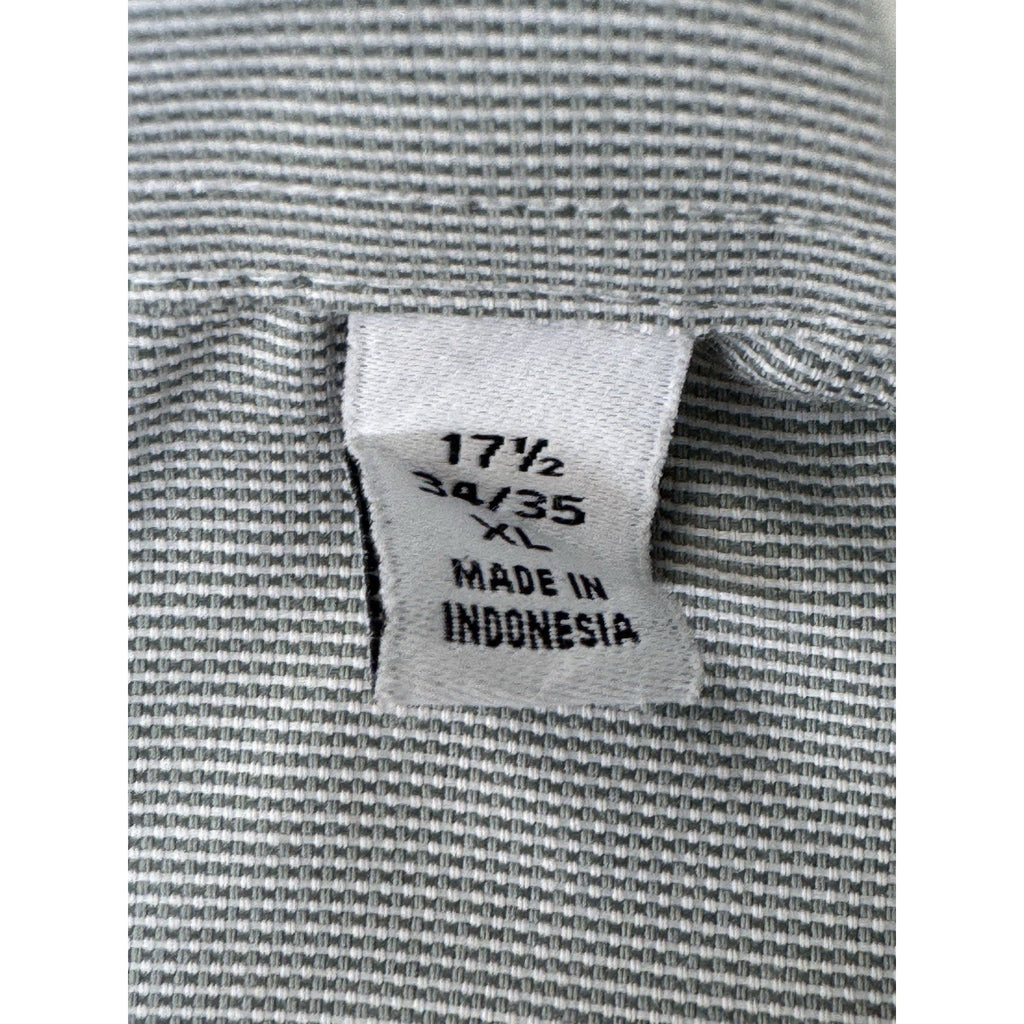 Calvin Klein Steel Grey Slim Fit Stretch Striped Button-Up Long Sleeve Shirt XL