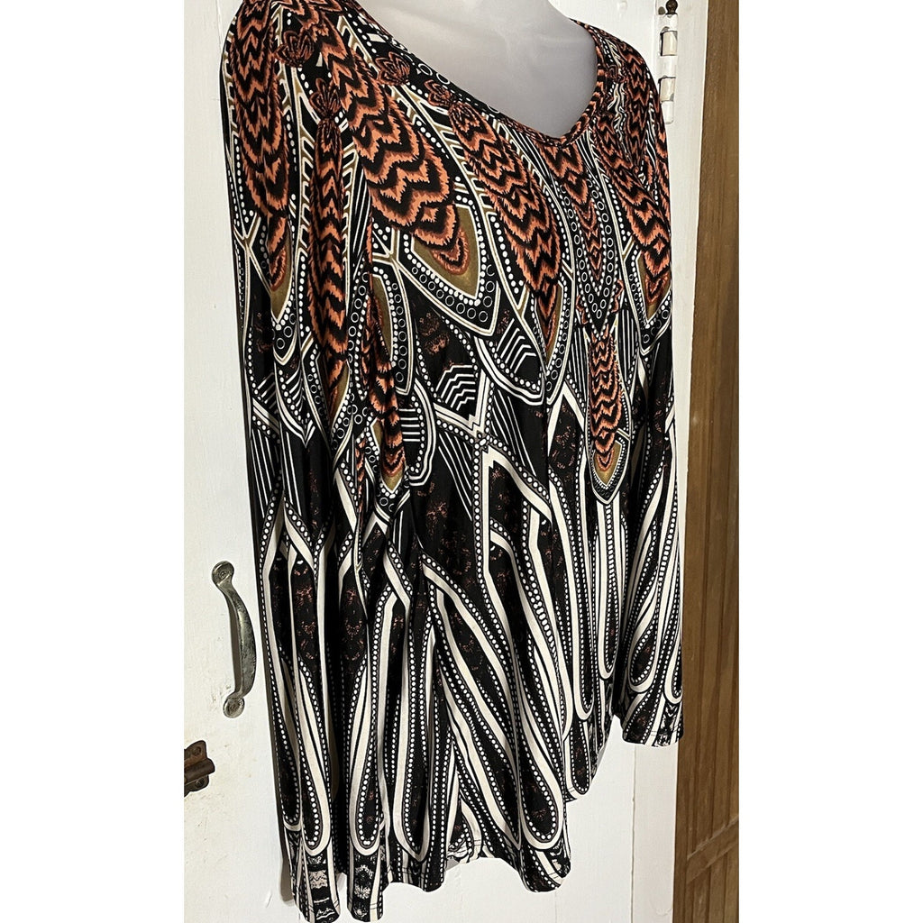 LUXE USA WOMENS BLACK POLYESTER L/S BLOUSE SHIRT TOP SIZE SMALL