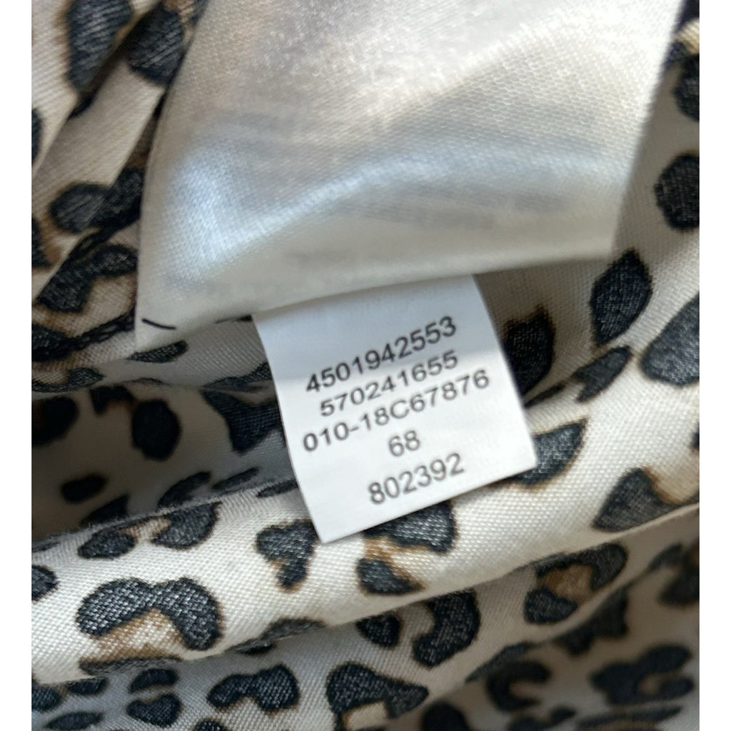 CHICO'S SZ 2 (Large/12) NO-IRON LONG SLEEVE BLOUSE LEOPARD PRINT BLOUSE NWOT.