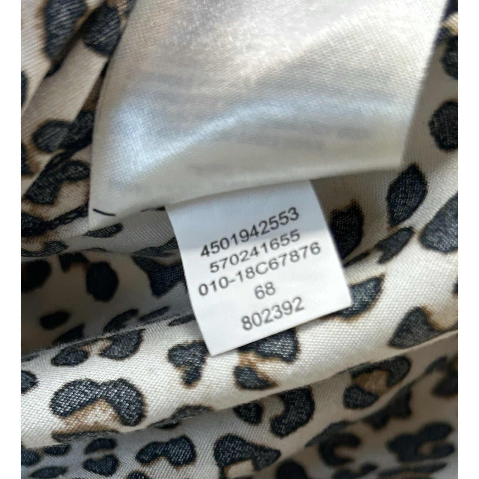 CHICO'S SZ 2 (Large/12) NO-IRON LONG SLEEVE BLOUSE LEOPARD PRINT BLOUSE NWOT.