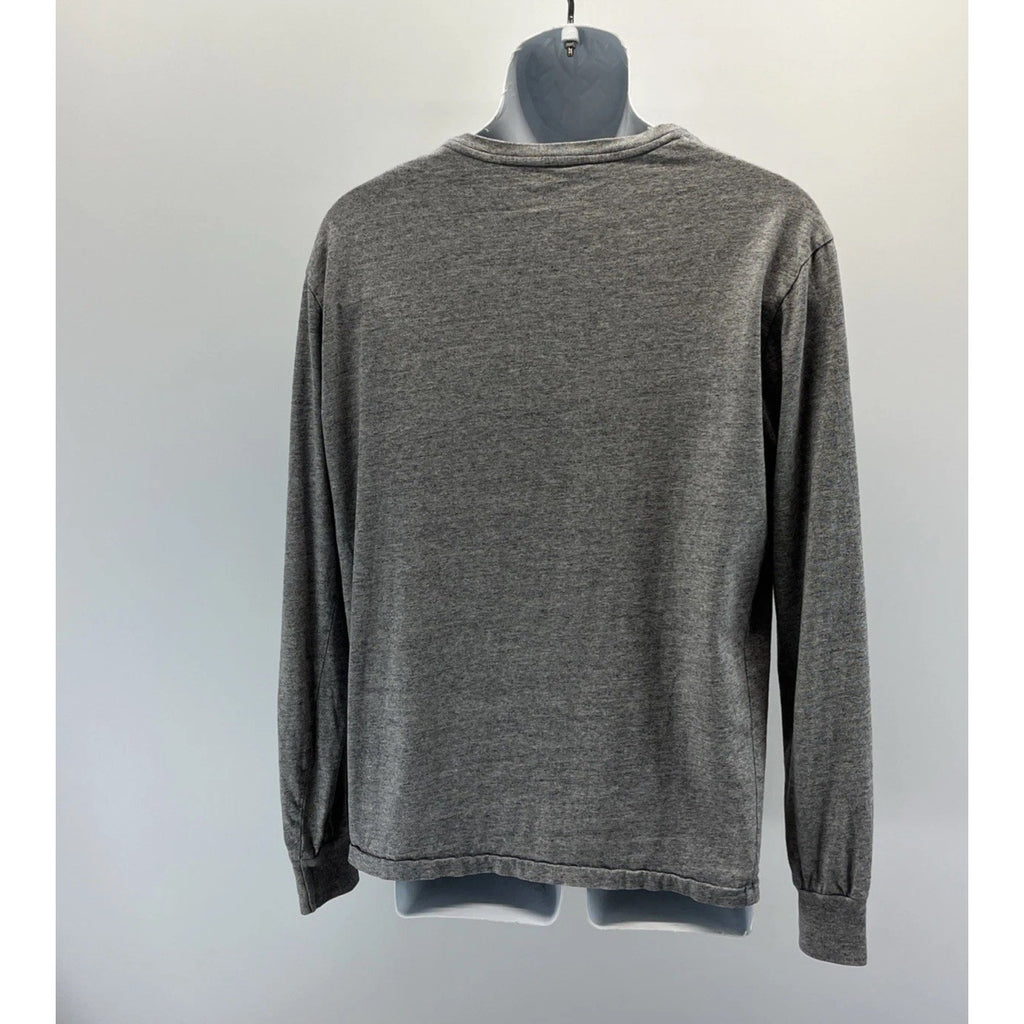 Polo Ralph Lauren Mens M Gray Long Sleeve Pocket T Shirt Black Pony Logo