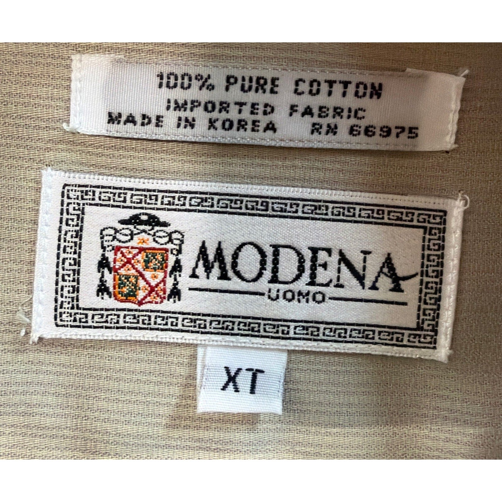 Vintage Modena Uomo Regular Fit Dress Shirt Hidden Button Size XL Tall