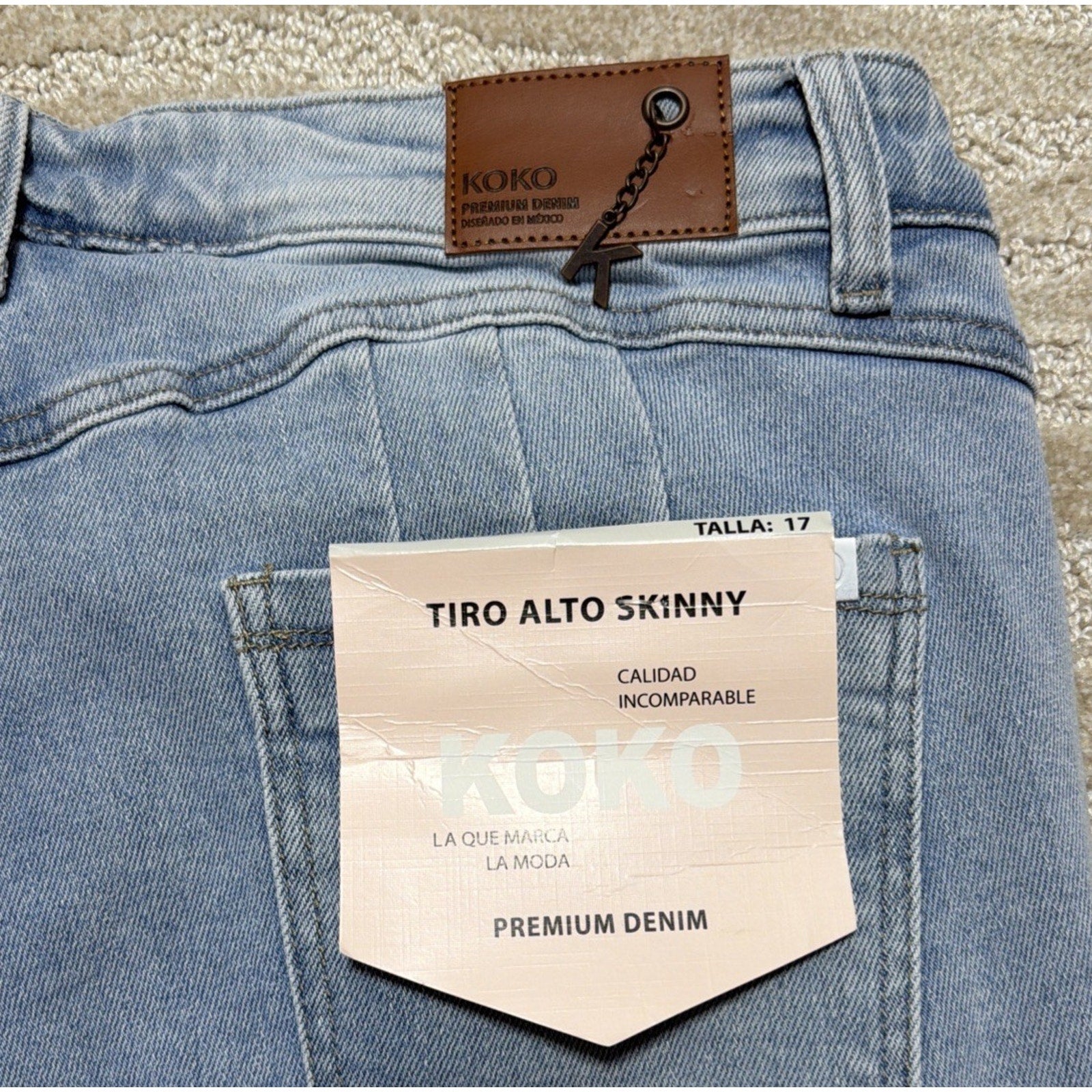 KOKO High Rise Skinny Jeans Womens Size 17 Blue Denim Juniors Distressed