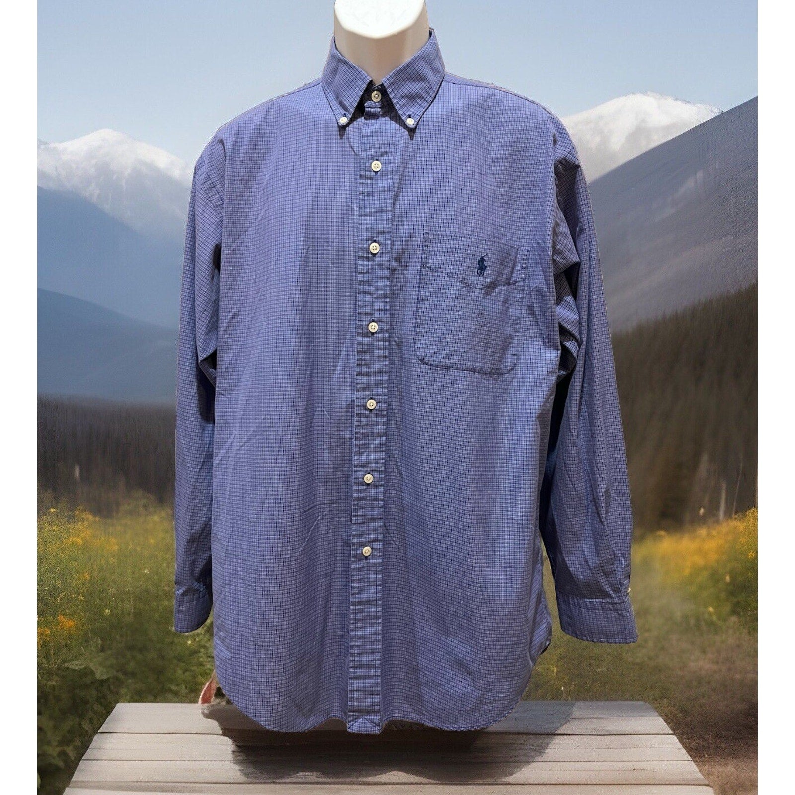 Ralph Lauren Blue Label Men's Blake 100% Cotton Long SLeeve Shirt Size M