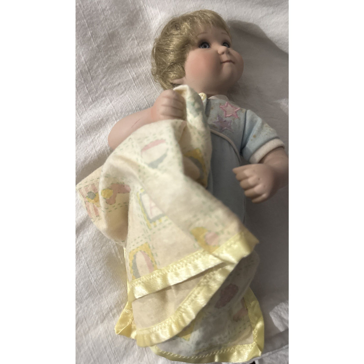 Ashton Drake Galleries Tuck Me In, Mommy Porcelain Baby Boy Doll