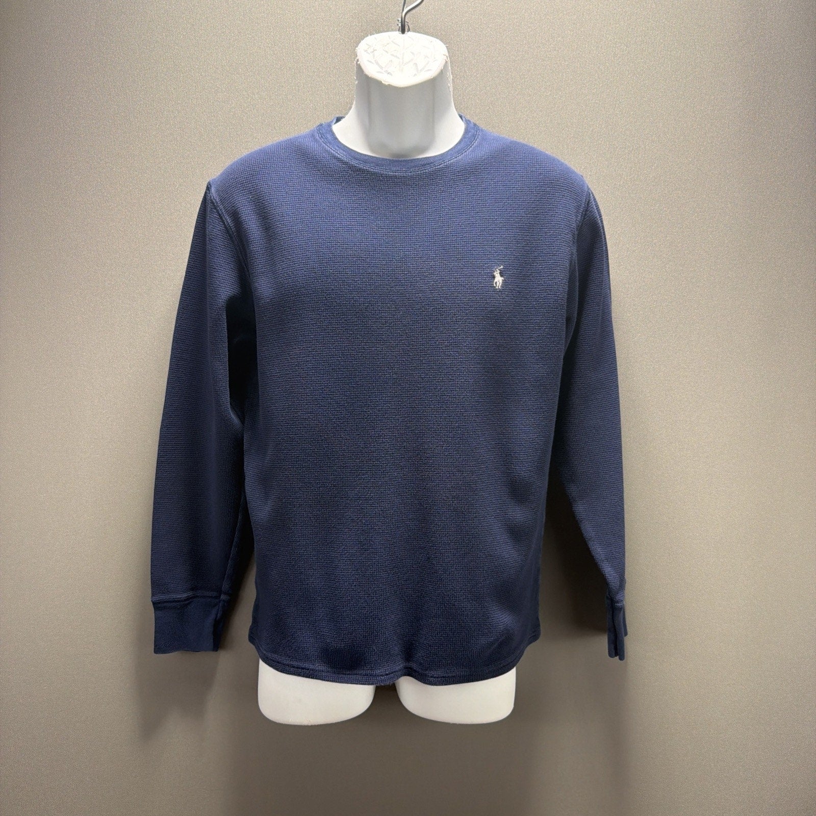 Polo Ralph Lauren Long Sleeve Crewneck Thermal Waffle Pullover Shirt Mens Small