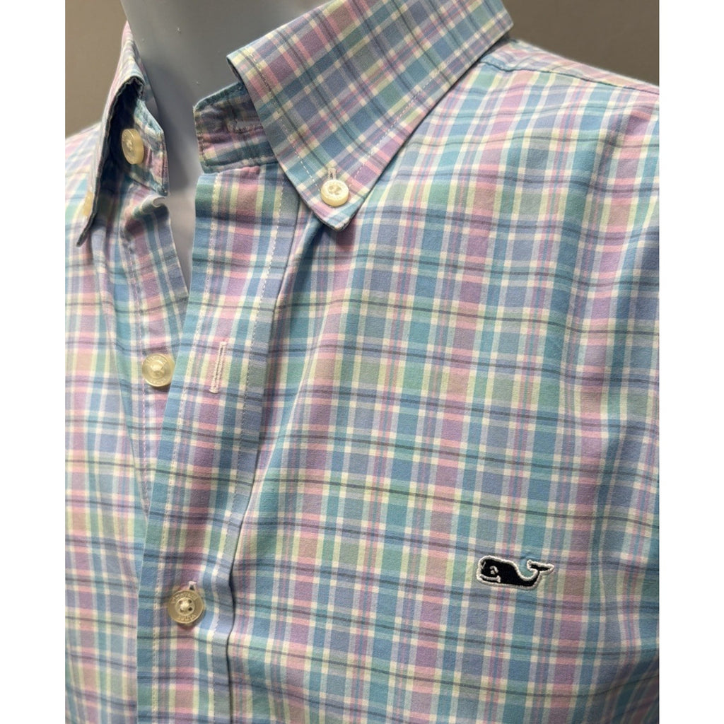 VINEYARD VINES Men's Long Sleeve Button Front Whale Shirt Size L