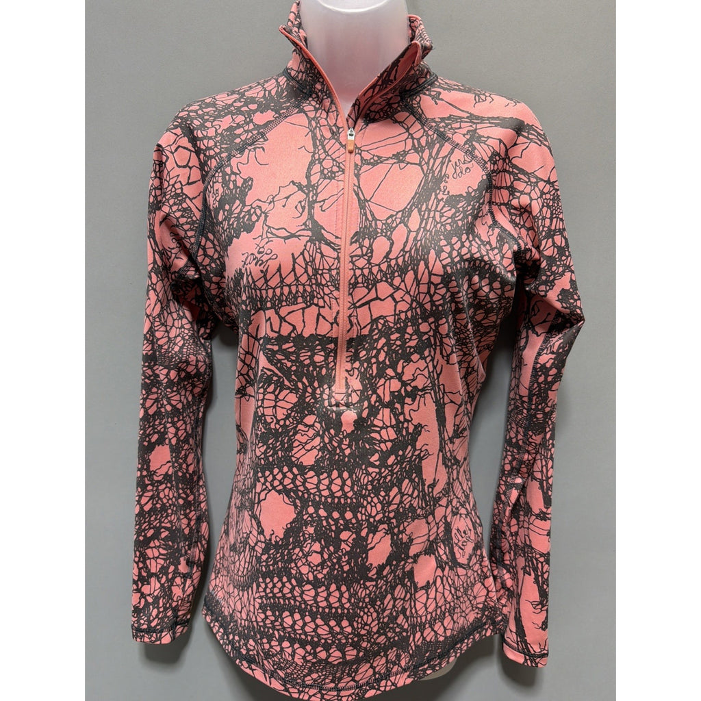 Nike Pro Half Zip Athletic Pullover Training Running Shirt Women L Just Do It