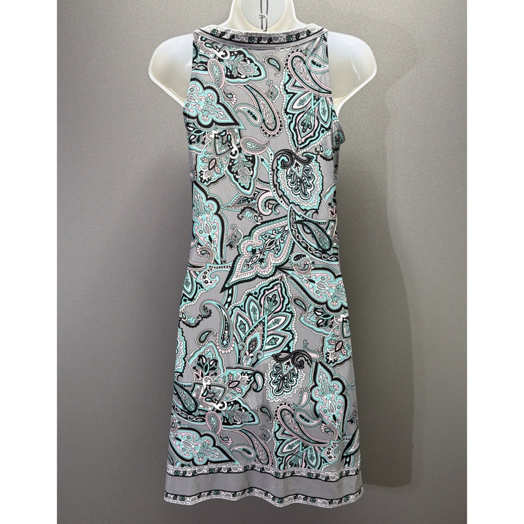 INC International Concepts Halter Sheath Dress XS Paisley Rhinestones Stretch